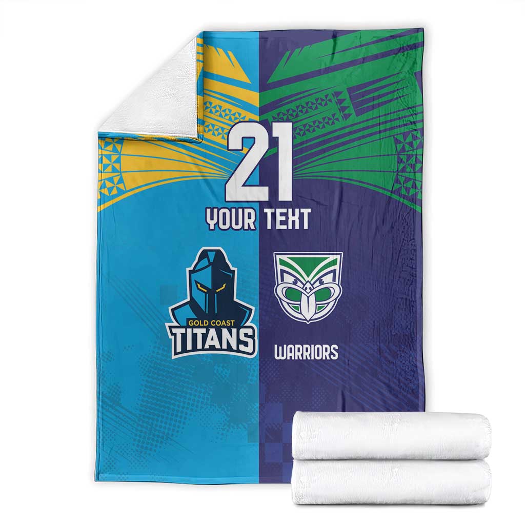 Custom Warriors-Titans Blanket Together Sporty Style