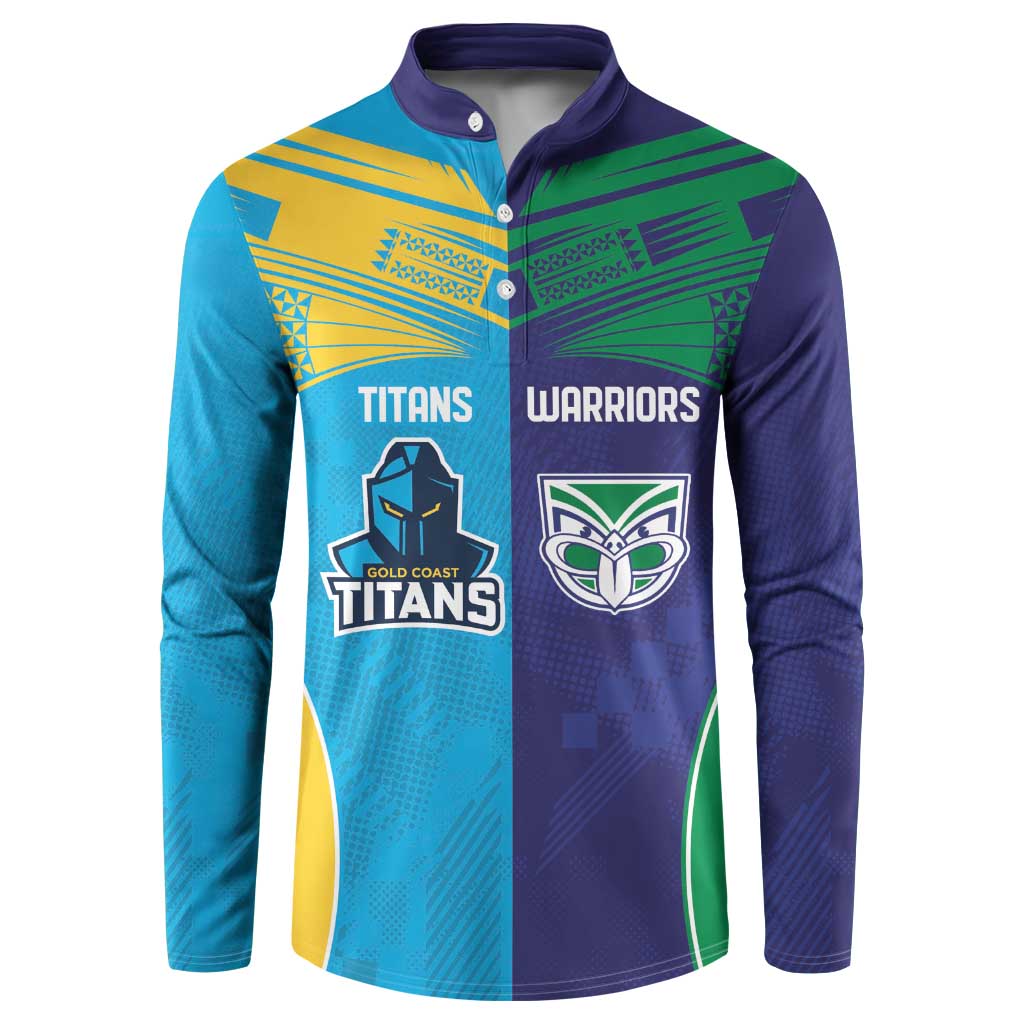 Custom Warriors-Titans Button Sweatshirt Together Sporty Style