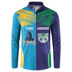 Custom Warriors-Titans Button Sweatshirt Together Sporty Style