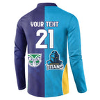 Custom Warriors-Titans Button Sweatshirt Together Sporty Style