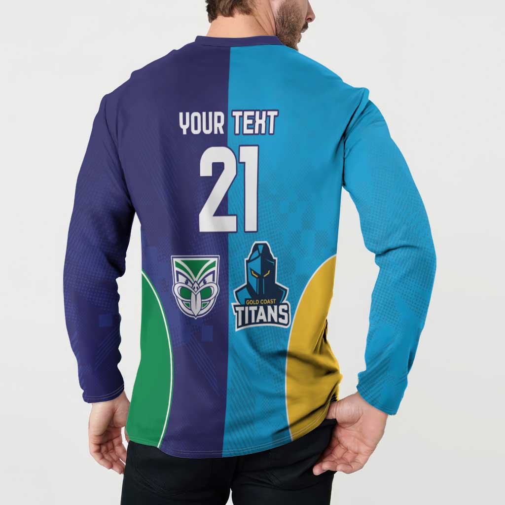 Custom Warriors-Titans Button Sweatshirt Together Sporty Style