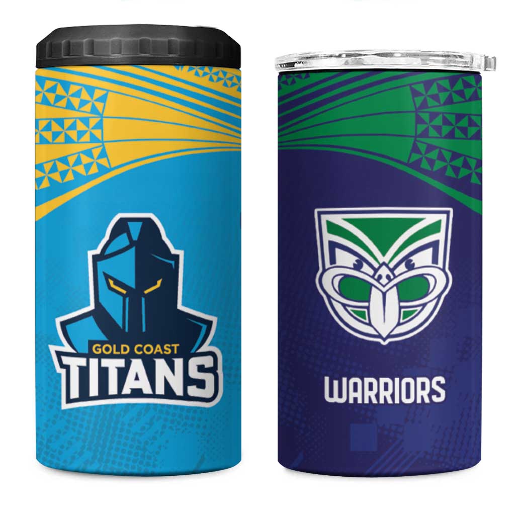 Custom Warriors-Titans 4 in 1 Can Cooler Tumbler Together Sporty Style