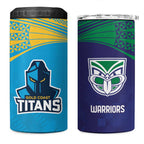 Custom Warriors-Titans 4 in 1 Can Cooler Tumbler Together Sporty Style