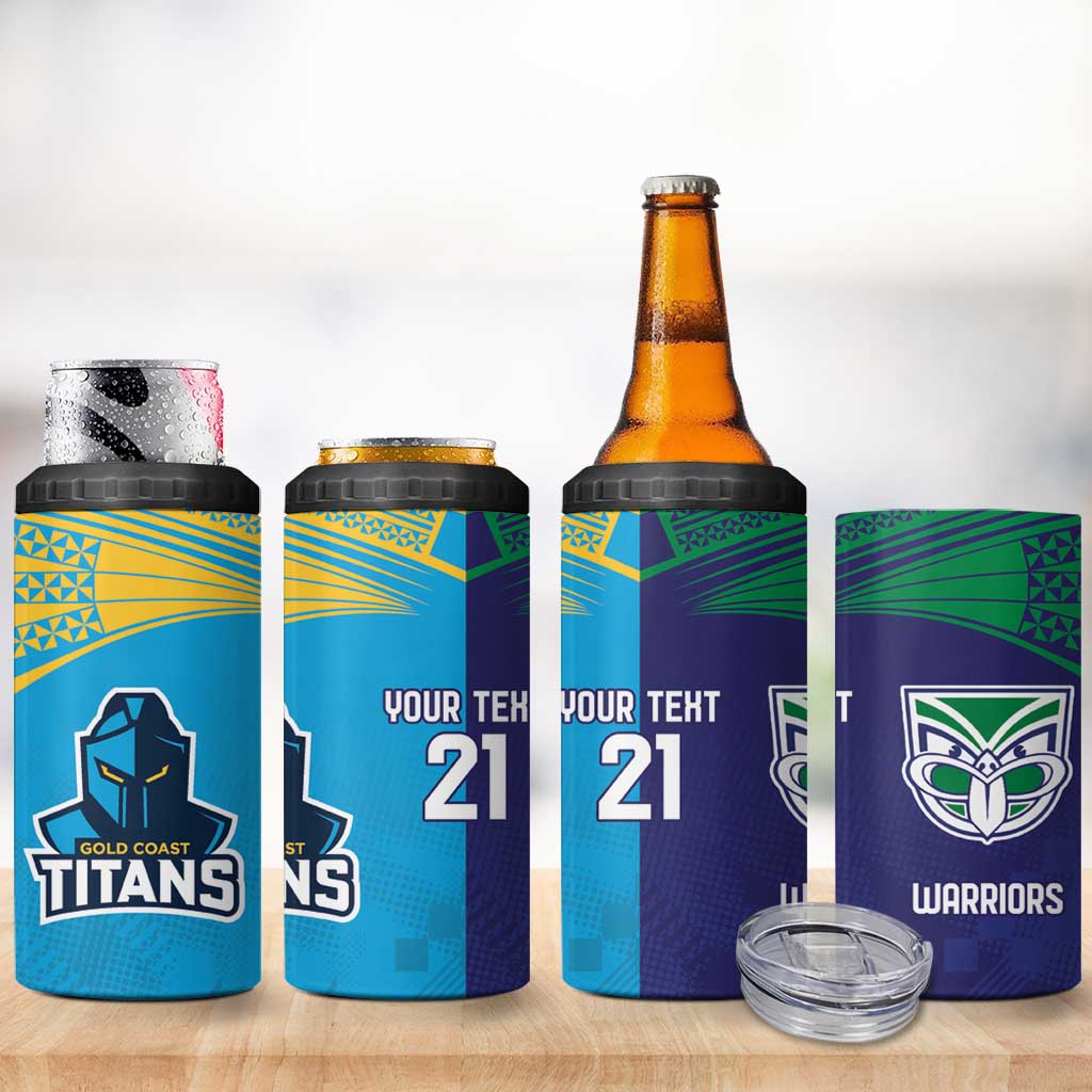 Custom Warriors-Titans 4 in 1 Can Cooler Tumbler Together Sporty Style