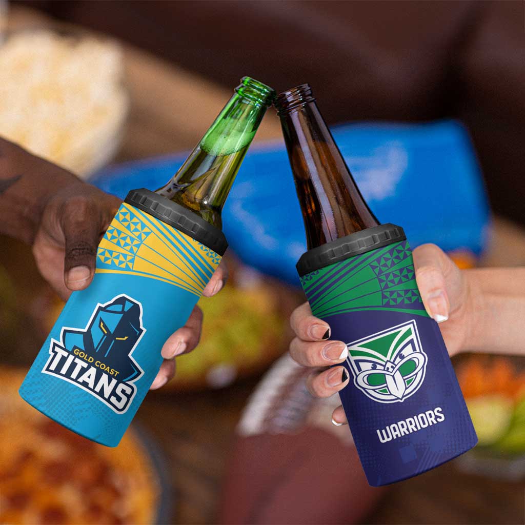 Custom Warriors-Titans 4 in 1 Can Cooler Tumbler Together Sporty Style