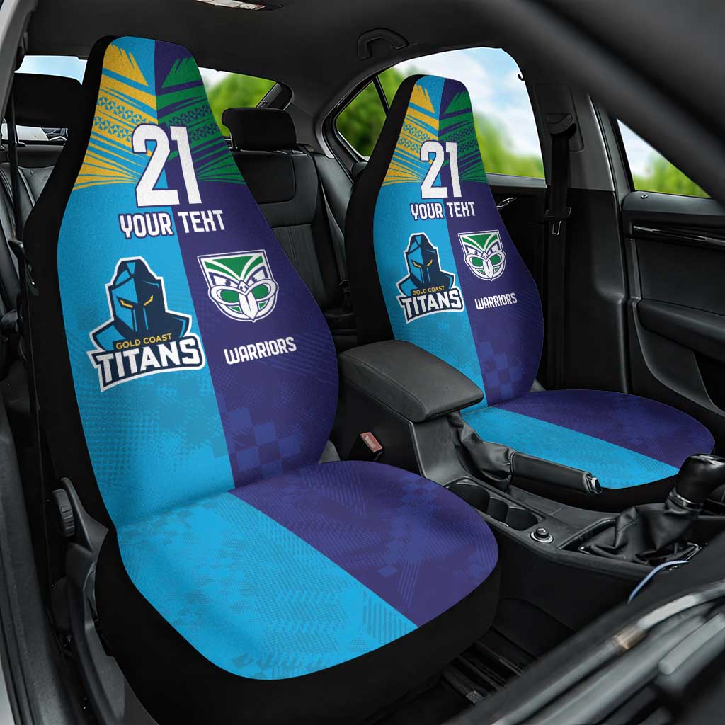 Custom Warriors-Titans Car Seat Cover Together Sporty Style