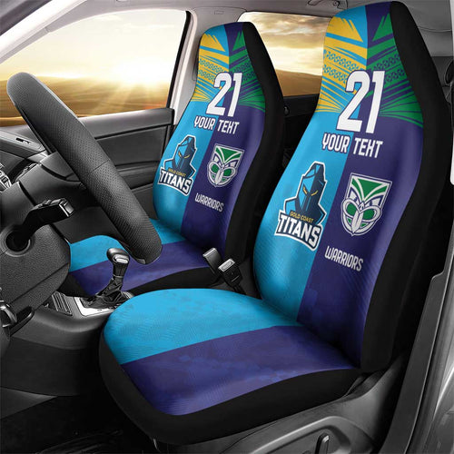 Custom Warriors-Titans Car Seat Cover Together Sporty Style