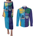 Custom Warriors-Titans Couples Matching Puletasi and Long Sleeve Button Shirt Together Sporty Style