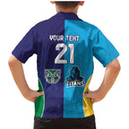 Custom Warriors-Titans Family Matching Mermaid Dress and Hawaiian Shirt Together Sporty Style