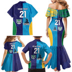 Custom Warriors-Titans Family Matching Mermaid Dress and Hawaiian Shirt Together Sporty Style