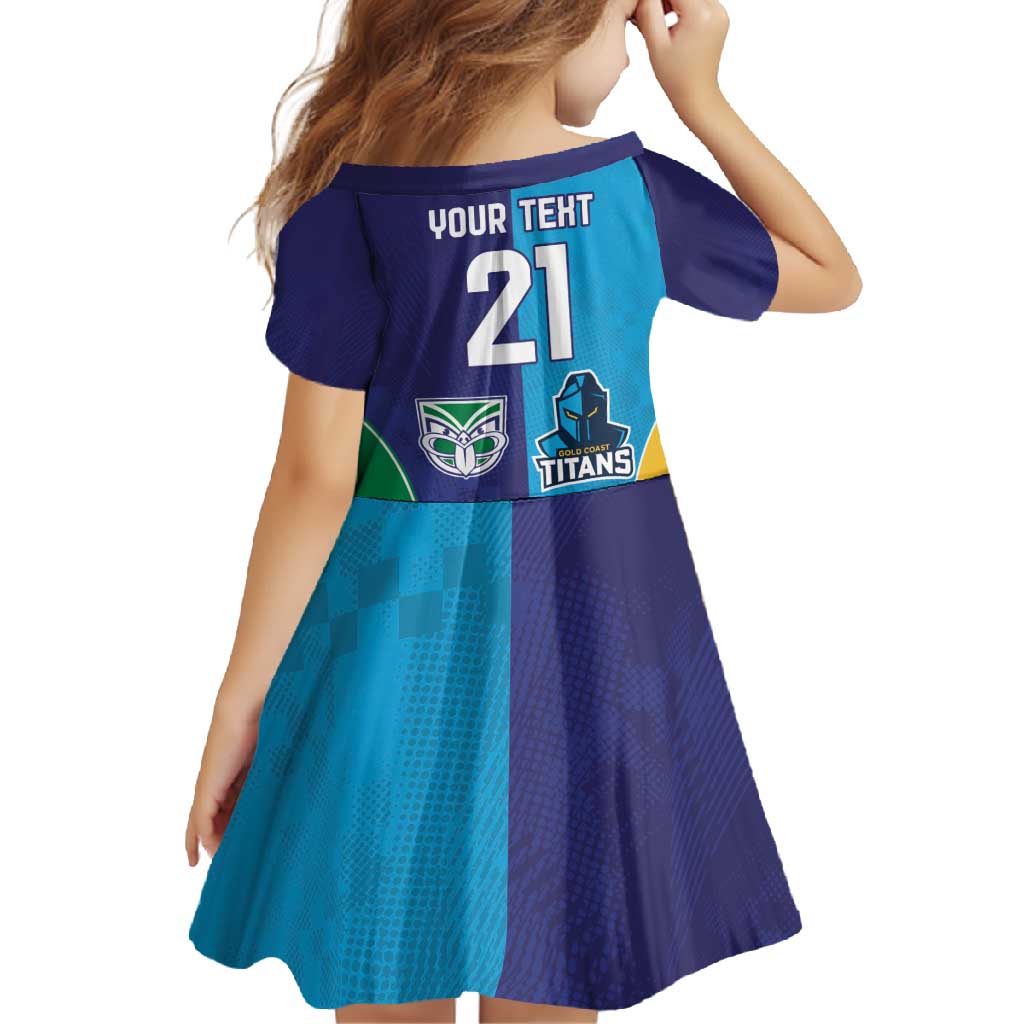 Custom Warriors-Titans Family Matching Off Shoulder Maxi Dress and Hawaiian Shirt Together Sporty Style
