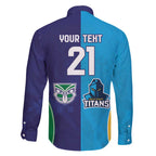 Custom Warriors-Titans Family Matching Off Shoulder Maxi Dress and Hawaiian Shirt Together Sporty Style