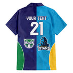 Custom Warriors-Titans Family Matching Off Shoulder Short Dress and Hawaiian Shirt Together Sporty Style