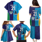 Custom Warriors-Titans Family Matching Puletasi and Hawaiian Shirt Together Sporty Style
