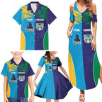 Custom Warriors-Titans Family Matching Summer Maxi Dress and Hawaiian Shirt Together Sporty Style