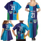 Custom Warriors-Titans Family Matching Summer Maxi Dress and Hawaiian Shirt Together Sporty Style