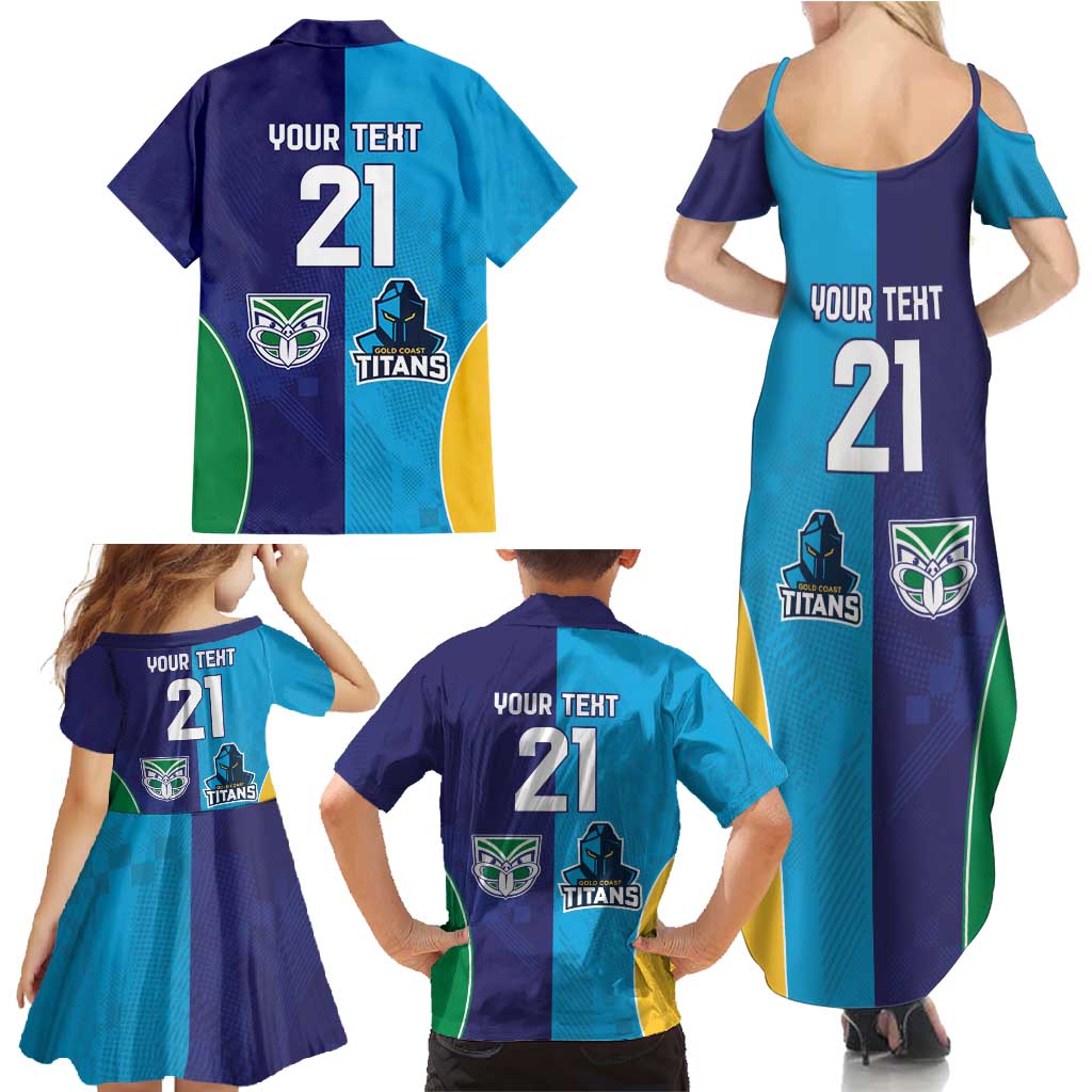 Custom Warriors-Titans Family Matching Summer Maxi Dress and Hawaiian Shirt Together Sporty Style