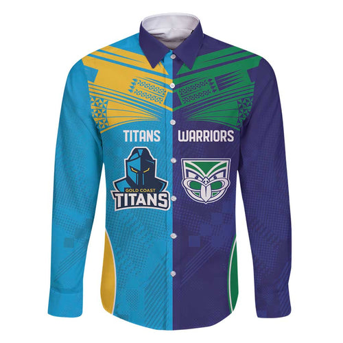 Custom Warriors-Titans Family Matching Summer Maxi Dress and Hawaiian Shirt Together Sporty Style
