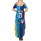 Custom Warriors-Titans Family Matching Summer Maxi Dress and Hawaiian Shirt Together Sporty Style