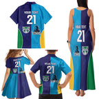 Custom Warriors-Titans Family Matching Tank Maxi Dress and Hawaiian Shirt Together Sporty Style