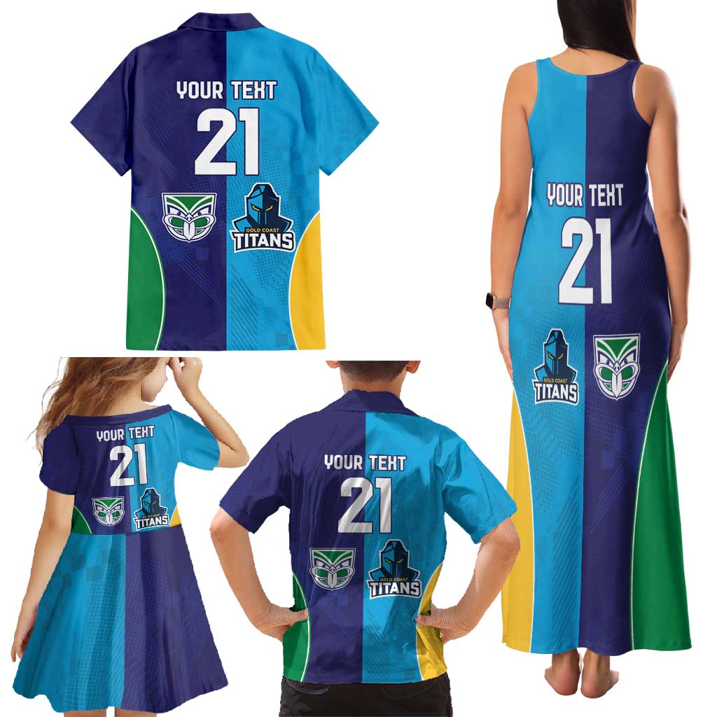 Custom Warriors-Titans Family Matching Tank Maxi Dress and Hawaiian Shirt Together Sporty Style