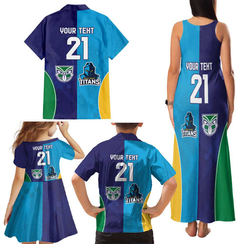 Custom Warriors-Titans Family Matching Tank Maxi Dress and Hawaiian Shirt Together Sporty Style
