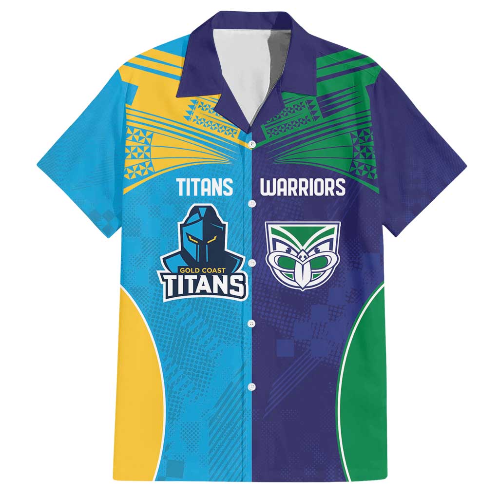 Custom Warriors-Titans Hawaiian Shirt Together Sporty Style