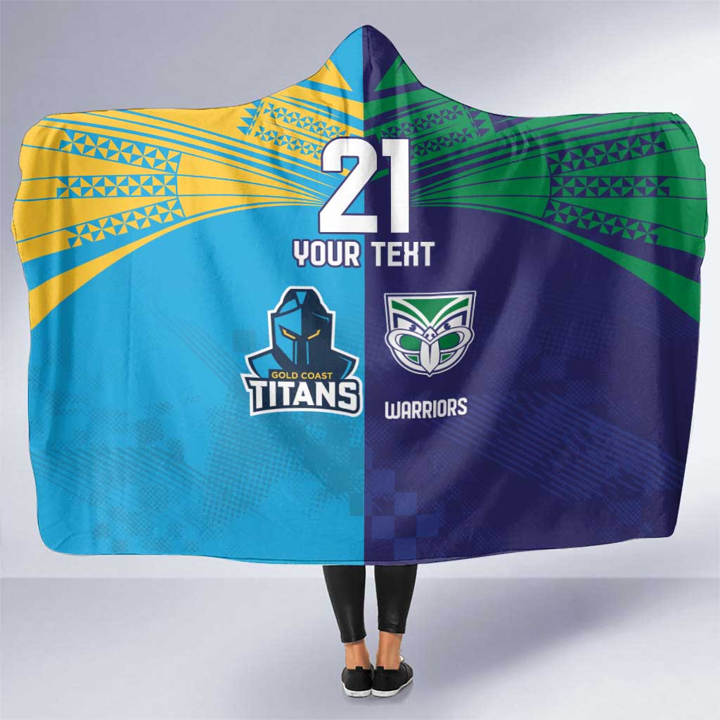 Custom Warriors-Titans Hooded Blanket Together Sporty Style