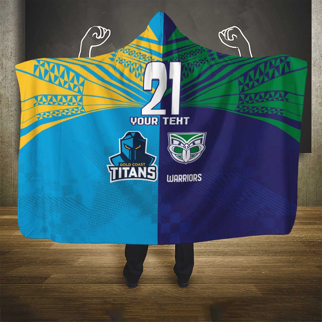 Custom Warriors-Titans Hooded Blanket Together Sporty Style