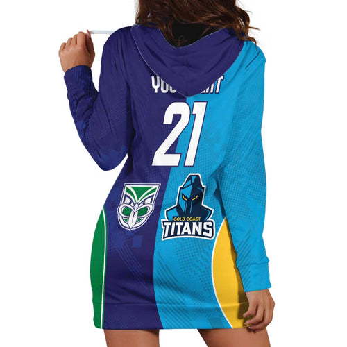 Custom Warriors-Titans Hoodie Dress Together Sporty Style
