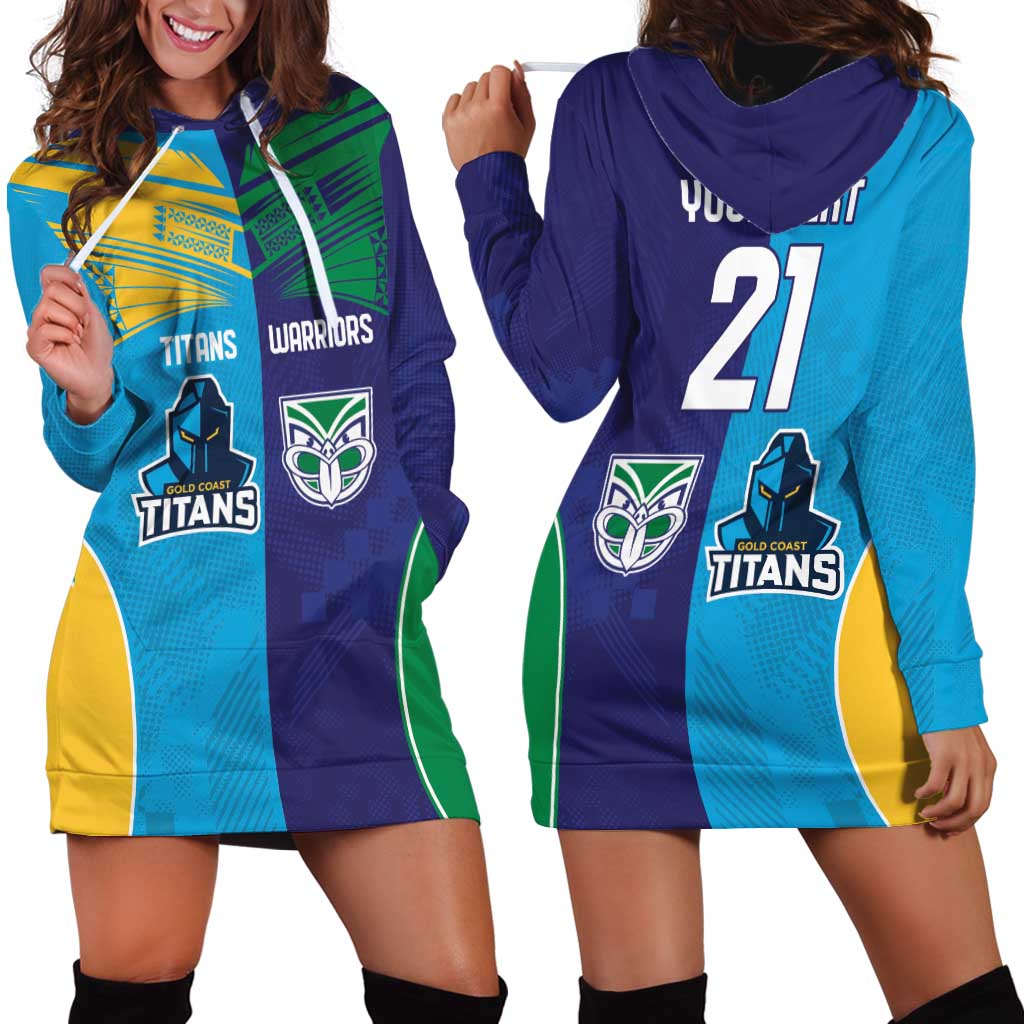 Custom Warriors-Titans Hoodie Dress Together Sporty Style