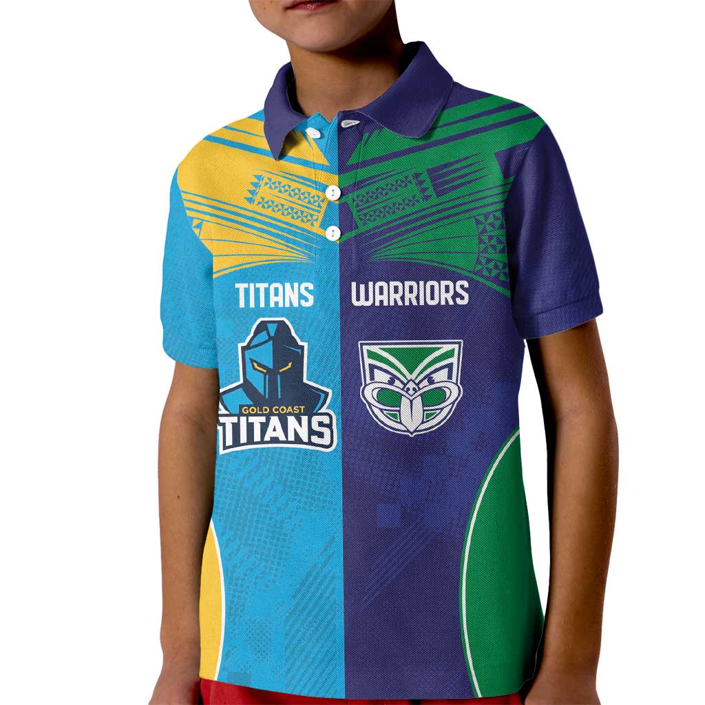 Custom Warriors-Titans Kid Polo Shirt Together Sporty Style