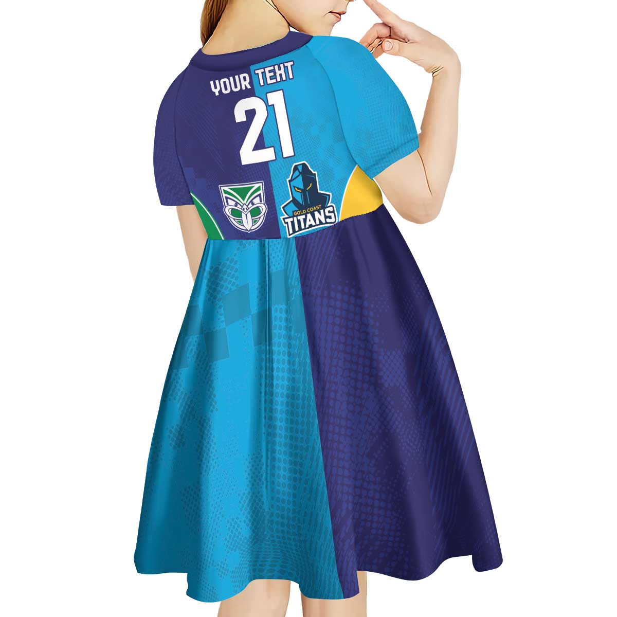 Custom Warriors-Titans Kid Short Sleeve Dress Together Sporty Style
