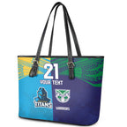 Custom Warriors-Titans Leather Tote Bag Together Sporty Style