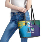 Custom Warriors-Titans Leather Tote Bag Together Sporty Style