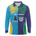 Custom Warriors-Titans Long Sleeve Polo Shirt Together Sporty Style