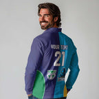 Custom Warriors-Titans Long Sleeve Polo Shirt Together Sporty Style