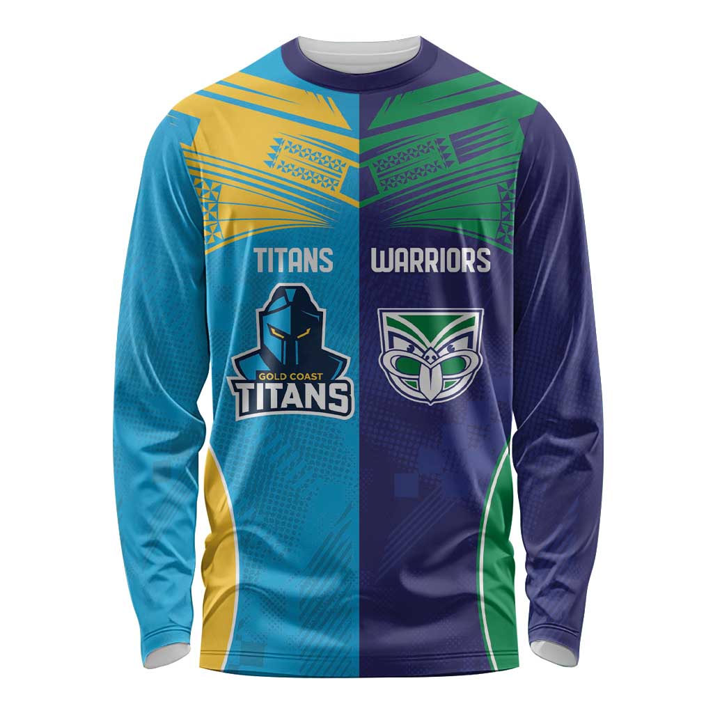 Custom Warriors-Titans Long Sleeve Shirt Together Sporty Style