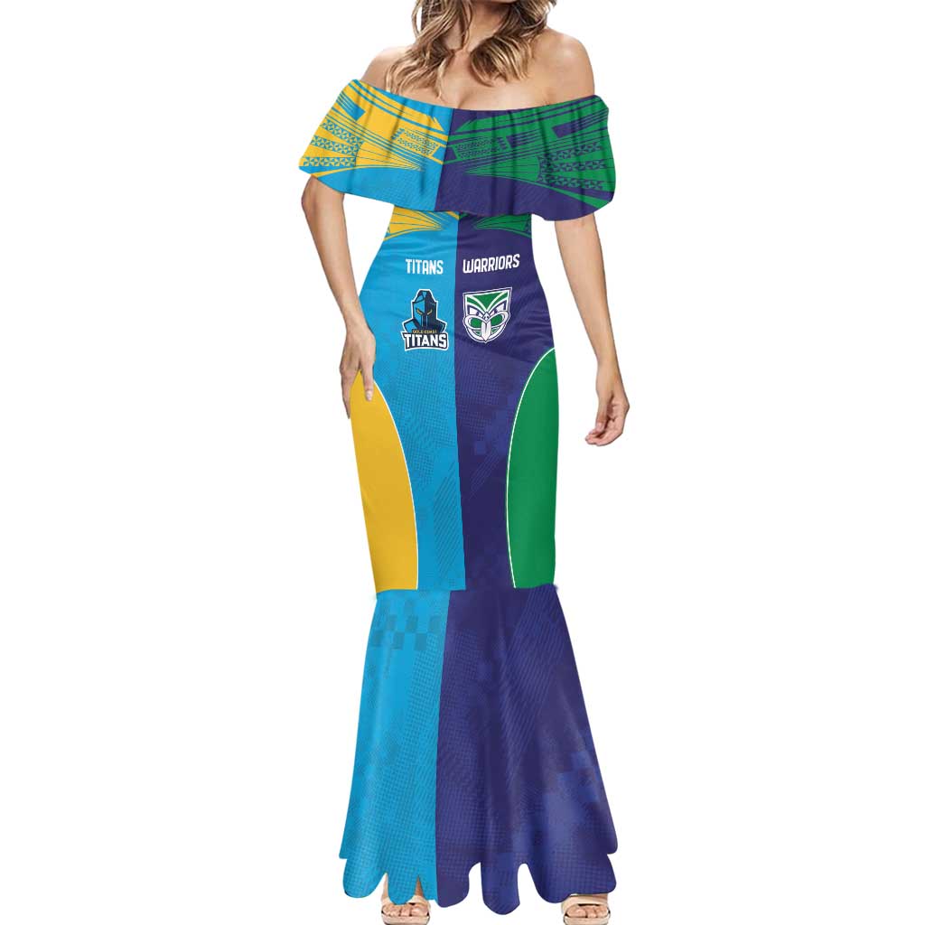 Custom Warriors-Titans Mermaid Dress Together Sporty Style