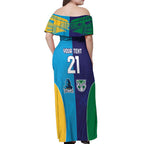 Custom Warriors-Titans Off Shoulder Maxi Dress Together Sporty Style