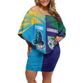 Custom Warriors-Titans Off Shoulder Short Dress Together Sporty Style