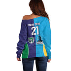 Custom Warriors-Titans Off Shoulder Sweater Together Sporty Style