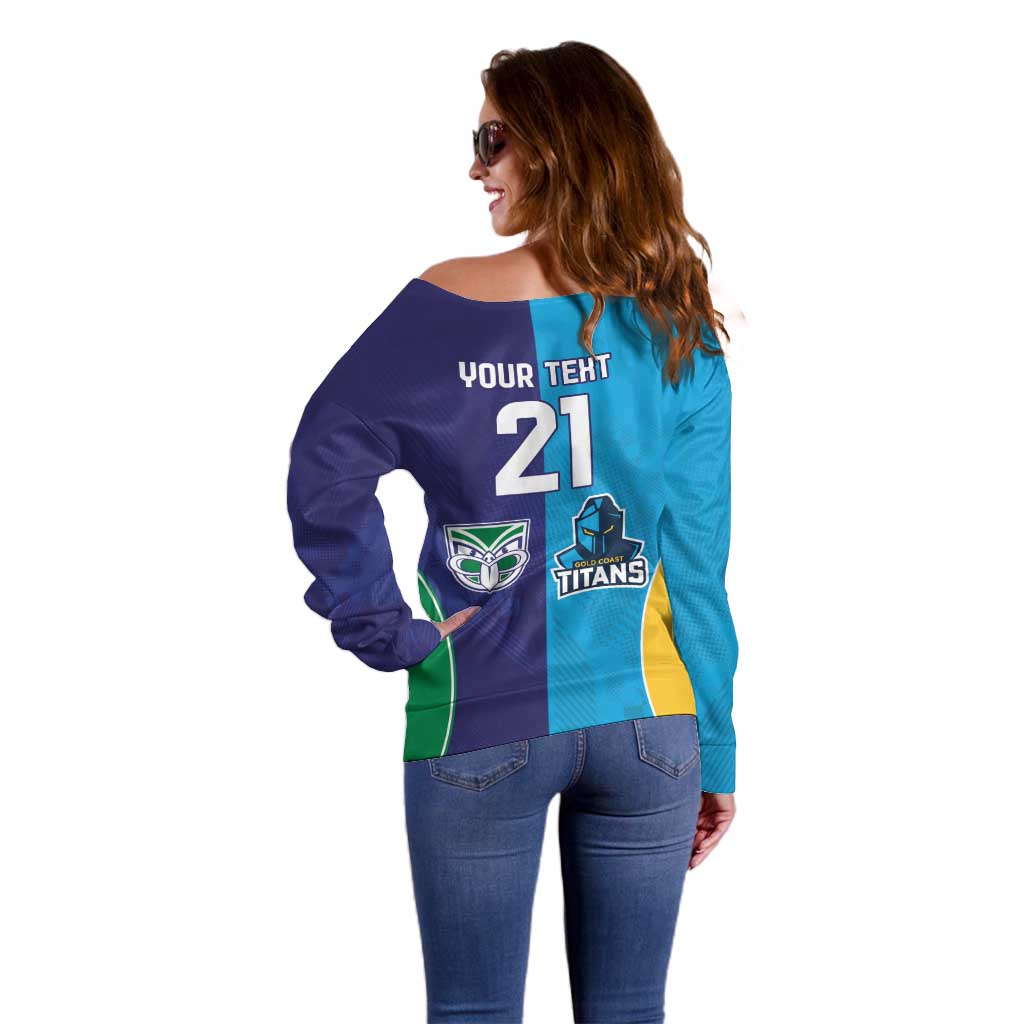 Custom Warriors-Titans Off Shoulder Sweater Together Sporty Style