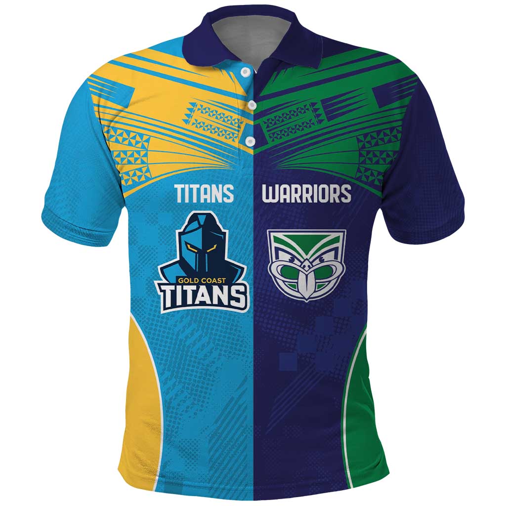 Custom Warriors-Titans Polo Shirt Together Sporty Style