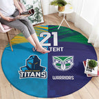 Custom Warriors-Titans Round Carpet Together Sporty Style