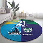 Custom Warriors-Titans Round Carpet Together Sporty Style