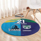 Custom Warriors-Titans Round Carpet Together Sporty Style
