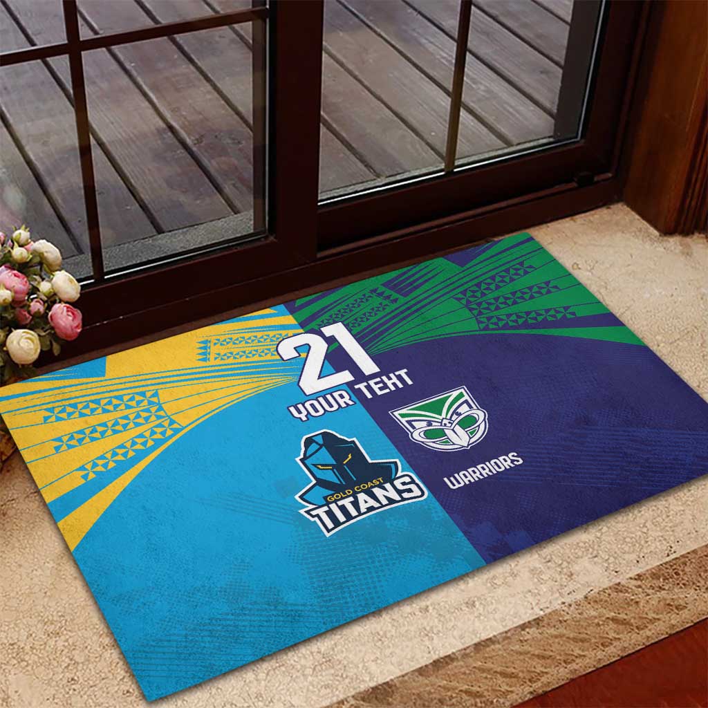 Custom Warriors-Titans Rubber Doormat Together Sporty Style