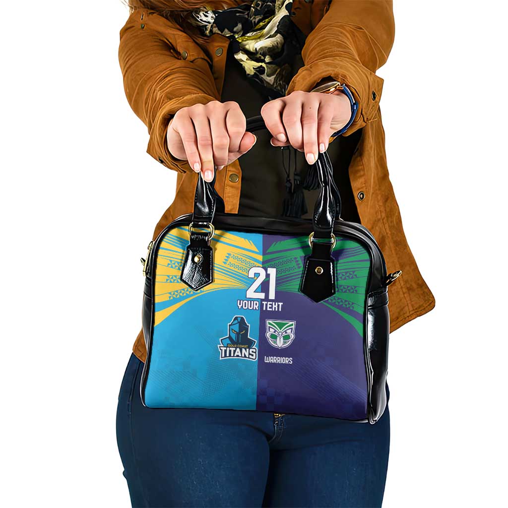 Custom Warriors-Titans Shoulder Handbag Together Sporty Style