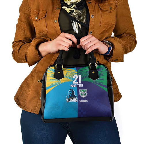 Custom Warriors-Titans Shoulder Handbag Together Sporty Style